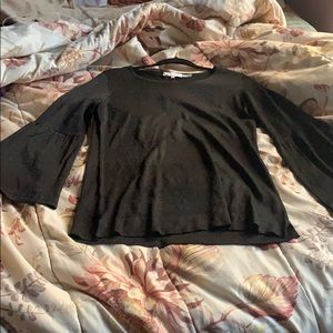 NWT Calvin Klein Black sparkly bell sleeve top